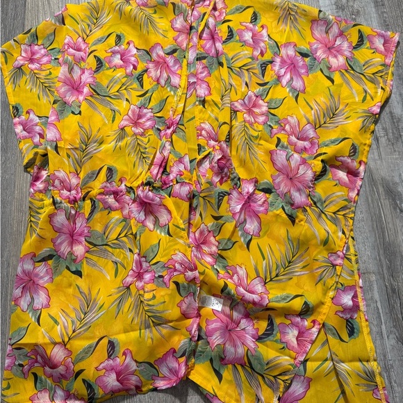 Bright Yellow Floral Kimono Cover-Up | Boho
Summer Wrap | One Size Trendy Look - Picture 1 of 5